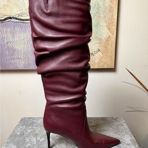 New Michael Michael Kors Dawn Leather Heeled Boots Size 8M